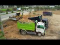 New Project, Best Incredible Dump Trucks Loading Flying Bike Helping By Dozer Skill Operator Pushing