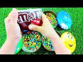 Satisfying video | Unpacking 4 box Rainbow  m&m,s vs maltesers containers with color candy ASMR
