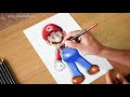 Drawing Super Mario (Nintendo) Time-lapse | JMZ Illustrations