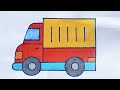 Cách vẽ xe hơi ô tô tải chở hàng - Vẽ tranh đơn giản cho các bé phần 55