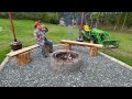 Log Benches DIY for Firepit
