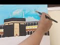 Kaaba sharif painting using acrylic colour  / easy Kaaba painting/kaaba painting on canvas🕋
