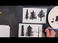 Painting 3 Styles of Pine Trees for Snowy Landscape