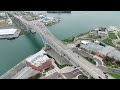 Over The Harbor Bridges, Whataburger Field And Lady Lexington In Corpus Christi Texas (4K Drone)