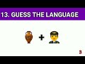 Guess the language from emojis - Emoji puzzles and quiz - Emoji challenge
