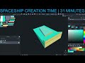 Low Poly SpaceShip Timelapse[#4] Block Bench Build