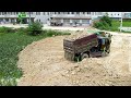 Wonderful Extreme Power Heavy Old Bulldozer Komatsu D58P Working push soil filling up of New project