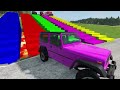 TRANSPORTING PIXAR CARS & FRUITS WITH COLORED & JOHN DEERE vs CLAAS vs TRACTORS - BeamNG.drive #962