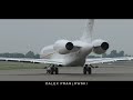 Bombardier Aerospace Global 7500 Arriving and Departing Calgary Airport