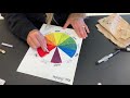 Coloring a Color Wheel with Primary Color Oil Pastels