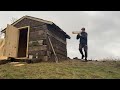 Building of a Fisherman's Hut with sleepers | House by the wild lake