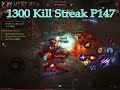 Getting carried by biggest whale in the game + highest level in H4 | 1300 Kill Streak | Diablo
