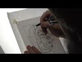 ASMR Colored Pencils - House Targaryen banner from Game of Thrones ink work pt. 1
