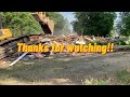 Excavator completely destroys a house