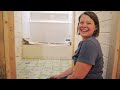 SHE DID it BETTER // Tiling our bathroom with NO experience