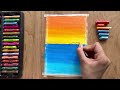 6 Easy sunset scenery drawing with oil pastel/for beginners step by step