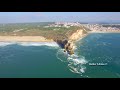 Nazaré 🏄‍♂️ Sitio da Nazaré + Praia do Norte aerial view - 4K Ultra HD