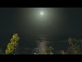 Relaxing Sounds of Night Ocean - Full Moon Night With Wave Sounds for deep sleep