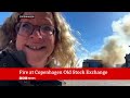 Copenhagen's historic stock exchange in flames | BBC News