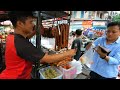 Khmer's Man! Grilled Pig's Rib & Pig's Intestines Cutting Skills! | Cambodian Street Food