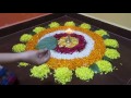 Flower rangoli - easy and beautiful
