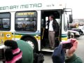 GBP players arriving on buses at Lambeau after SB 2/2011