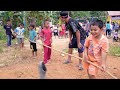Keseruan Lomba Tarik Tambang Anak-Anak Memeriahkan HUT Republik Indonesia 77