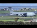 C-5M Supergalaxy landing Prestwick Airport with Arran Backdrop