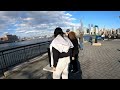 Walking Tour : Hudson River Waterfront Park | New York City Skyline | Exchange Place, Jersey City🇺🇸