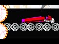 Long Tank Truck Race - Color Stickman Car Vs Giant Hydraulic Wheels