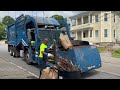 Republic Services Curotto Can Garbage Truck Packing Summer Yard Waste