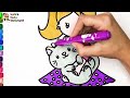 Drawing and Coloring a Girl with a Kitten 👧🐱🌈 Drawings for Kids