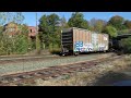 CSX M426 thunders past CP-64 (E. Brookfield MA) under blue skies on 10/12/23