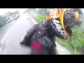 Motorcyclist Saves Girlfriend After Smash In Rain | Life Saver