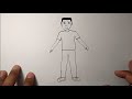 How to draw a person for beginners | Easy People Drawing | cómo dibujar una persona