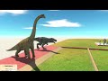 Herbivorous Dinosaurs vs Carnivorous Dinosaur race Through Blocks - animal revolt battle simulator