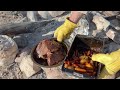 In Action! The Do-it-All Dutch Oven! Firebox 5 WAY Bushcraft Cooker Camp Cooking Mash-Up.