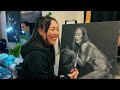 ARTIST VLOG 🌸 Last lino print, ink painting, tattooing and live painting
