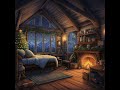 Cozy Winter Cabin with Crackling Fireplace and Wind Sounds - Ambience for Sleep, Meditation, Study