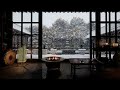 Relax in a Cozy Winter Ambience | Cozy Snow and Crackling Fire Sound 8 Hours | Winter Ambience