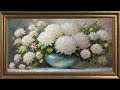 Screensaver wallpaper about vintage oil painting. Tv art  framed flower background .