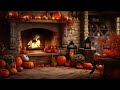 Cozy Fireplace Ambience With Crackling Fireplace Sounds | Autumn Pumpkin Fireplace | Fall Ambience
