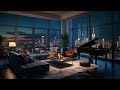 Peaceful Night Rain and Piano Sounds in Cozy Urban Room | Relax & Unwind Ambience | Rain on Window