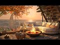 Cozy Beach House Porch in Autumn Ambience with Relaxing Ocean Waves and Tropical Birdsong