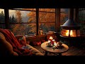 Cozy Ambience of Small House on The Hill - Smooth Jazz for Sleep & Relax - Rainstorm out Window