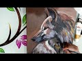 How to draw an Abstract Wolf in Acrylic/ Step by Step tutorials for Beginners