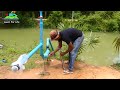 I turn PVC pipe into a water pump no need electric power easy way life hacked at home 2