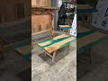 Live edge epoxy river table furniture collection, sculpted fireplace hearth, reclaimed cedar mantle