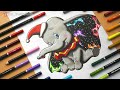 Drawing Christmas Dumbo (Disney) Time-lapse | JMZ Illustrations