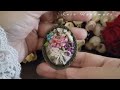 3D Flower Embroidered Pendant - How To Make Embroidery Pendant - Vintage Pendant Embroidery